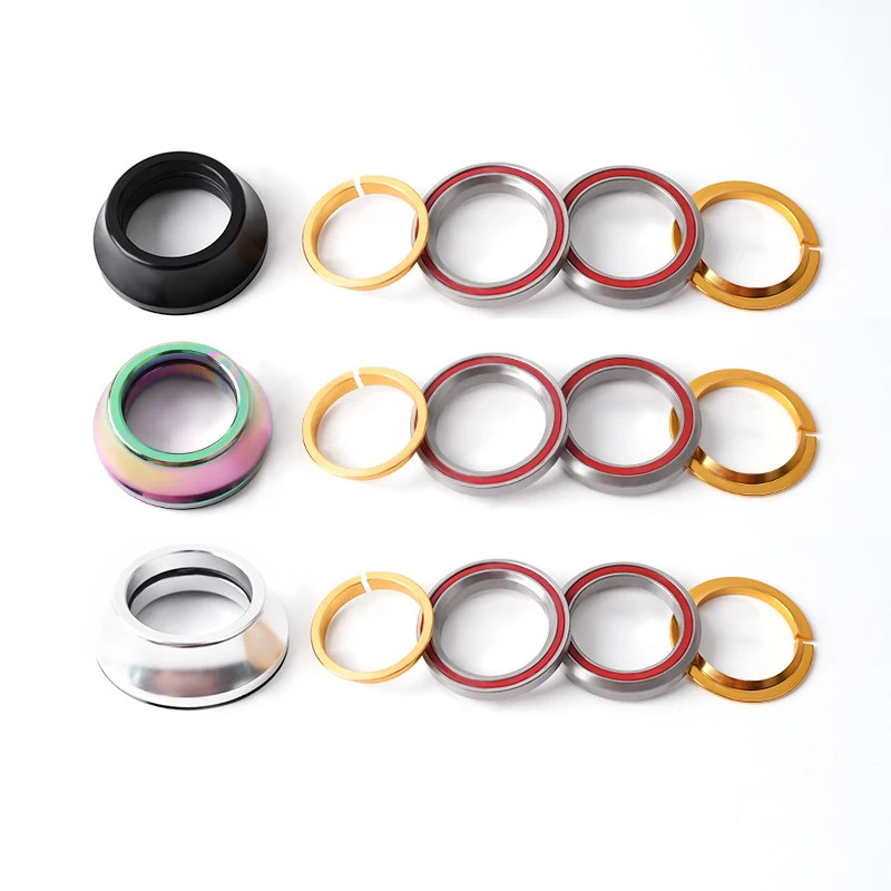 BMX Headset Bicycle Headset Lightweight Aluminum Alloy 1-1/8"BMX Mud Competition Bike Sealed Bearing