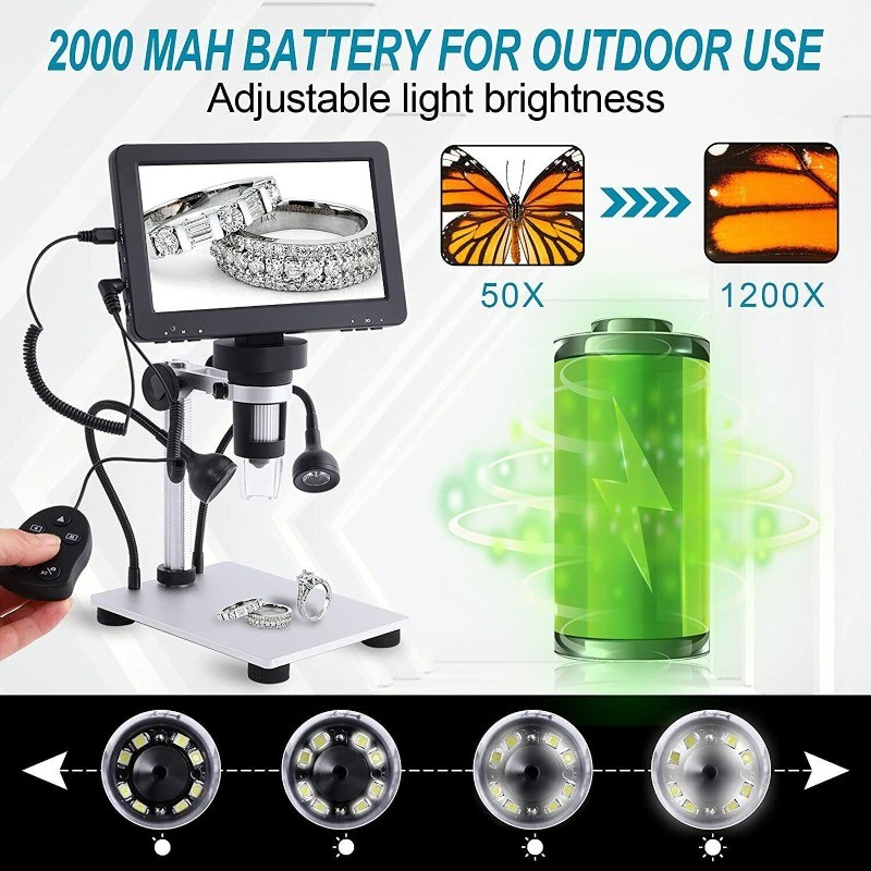 Digital microscope with 1200x video magnification microscope
