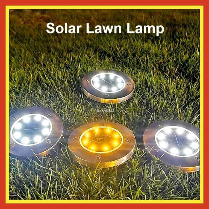 Lampu Taman Hias LED Tanam Lantai Tenaga Surya Matahari Solar Panel Cell Deck Light Halaman