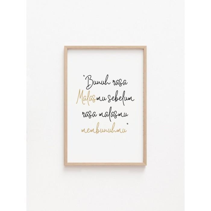 Hiasan Dan Pajangan Dinding Kata-Kata Motivasi / Kaligrafi Kata Bijak Minimalis / Frame Kayu Dan Art