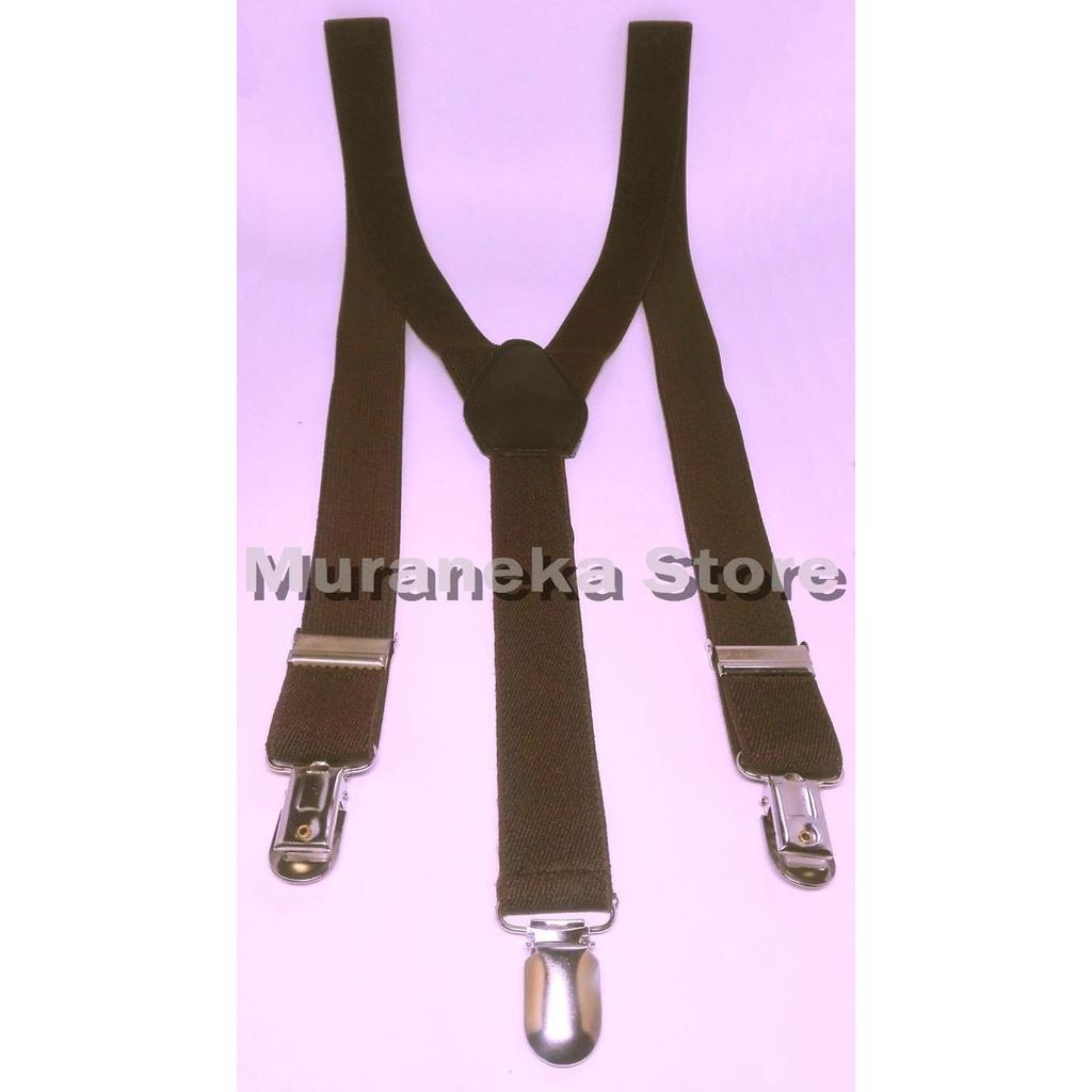 Bretel Suspender Coklat Baju Dewasa Polos Tali Kodok Jojon Jeans Denim