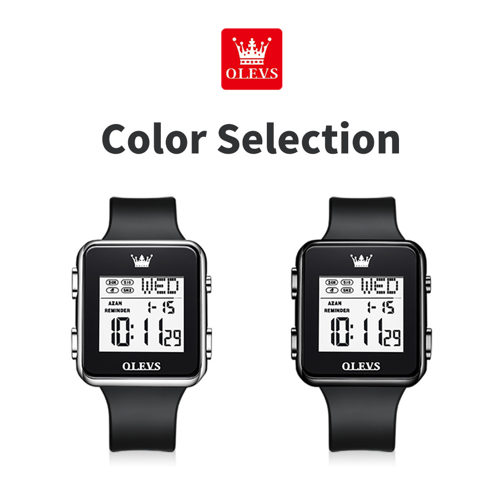 OLEVS 1105 BRAND MEN'S WATCHES SILICONE STRAP DIGITAL WATCH WATERPROOF ALARM CLOCK LED LUMINOUS