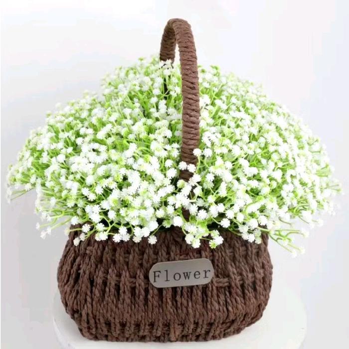 Grosir Bunga Jakarta 12pcs Buket Baby Breath Plastik Gypsophila Putih Artificial Mini Flower Cabang