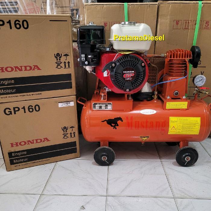 Kompresor Angin MUSTANG 1/4HP+Mesin HONDA GP160 Tambal Ban - Paket 1