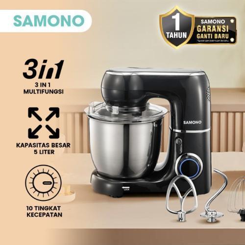 SAMONO Stand Mixer Kue dan Roti 4L Low Watt Hand Mikser Pengaduk Adonan Donat Mixser Baking 300W 5 K