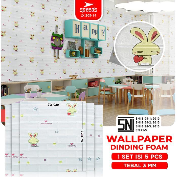 SPEEDS SNI Wallpaper Dinding Walpaper Dinding Foam PE Wall Sticker untuk Ruang Tamu Berstandar