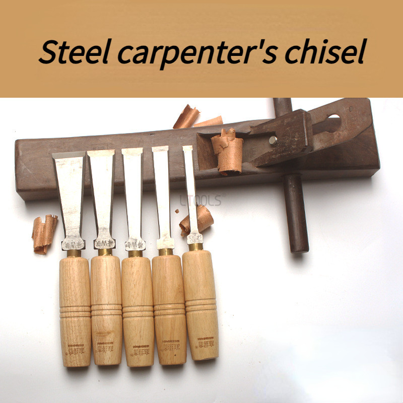 Pahat Ukir Kayu Gagang Kayu Pisau Pahat Profesional untuk Alat DIY Potong Kayu Dasar dan Perkakas Ta