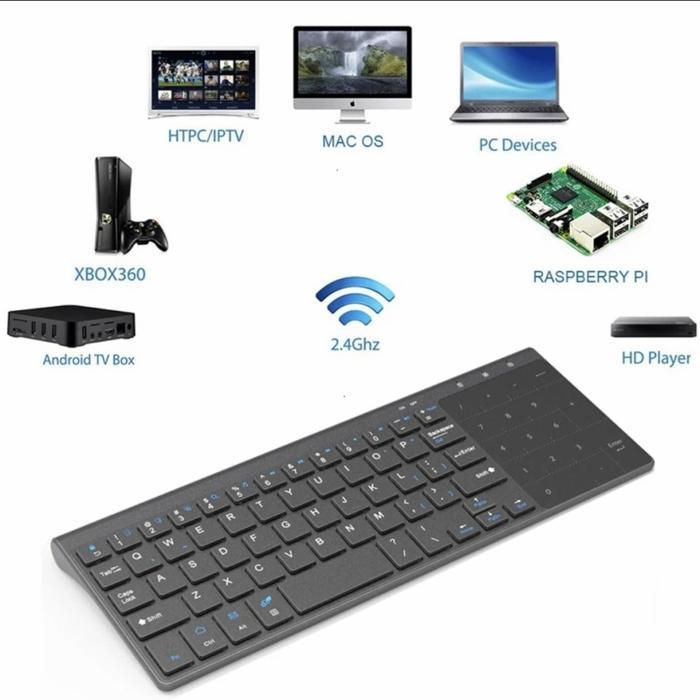 2.4Ghz Wireless Mini Keyboard Touchpad Tombol Angka X136 Not Logitech
