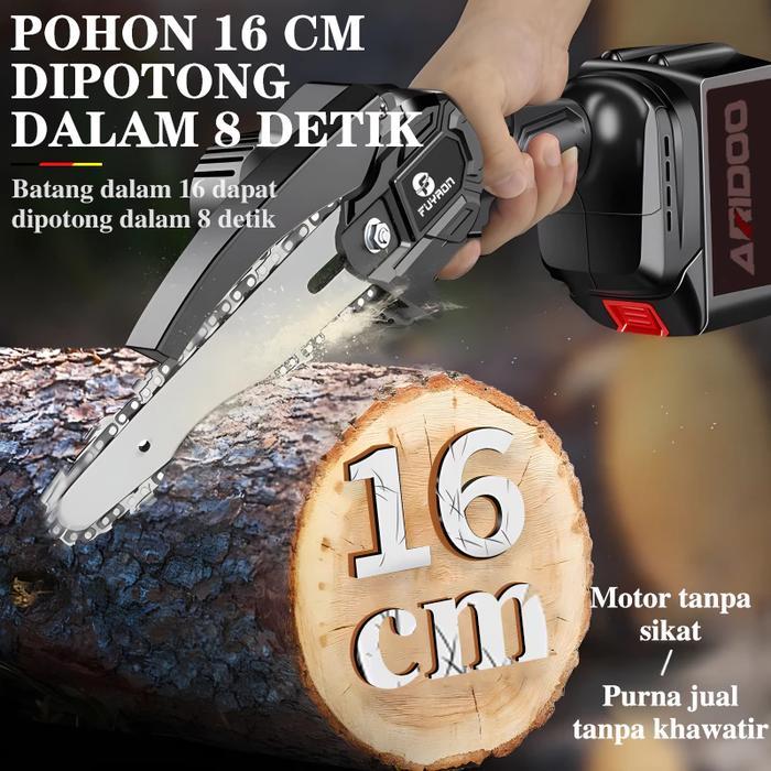 CODChainsaw mini 6 Inch Chainsaw Chain Saw Cordless 2 baterai 8Inch Chainsaw Cordless Chainsaw