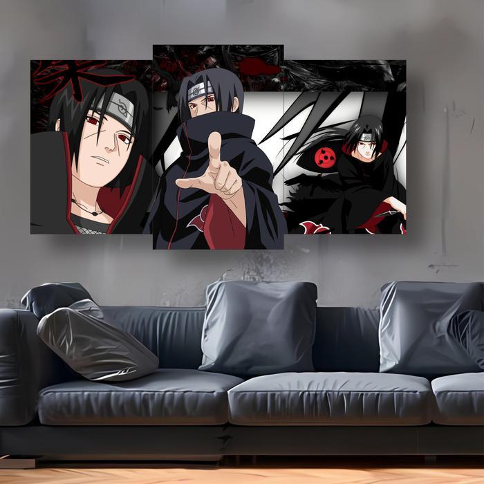 Set Poster Kayu Anime Naruto Akatsuki Hiasan Dinding