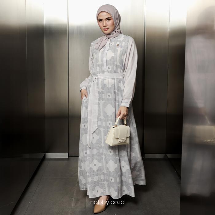 Nobby Auri Dress Gamis Lengan Panjang Wanita Office Look Elegant Bahan Woolpeach Ultimate Promo