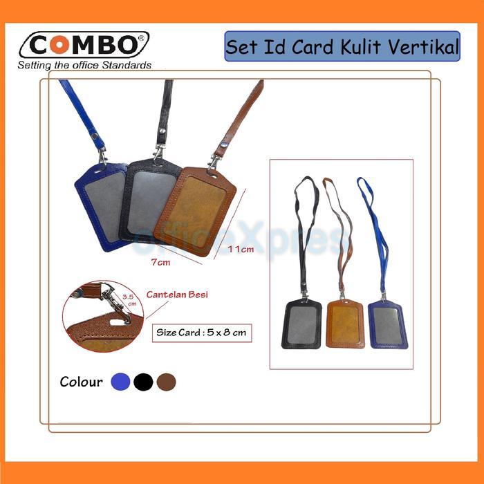 "New" Set ID Card Kulit + Tali / Tali Id Card Set / Card Case Kulit Dan Tali