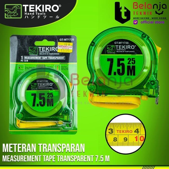 Tekiro Meteran Transparan 7.5 M Roll Matic Meter 7.5 Meter Tekiro 7.5M