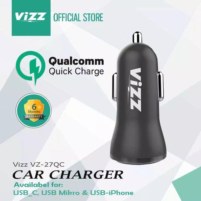 Car Charger / Saver Mobil / Cas Mobil Vizz Vz-27Qc Fast Charging 2.4A