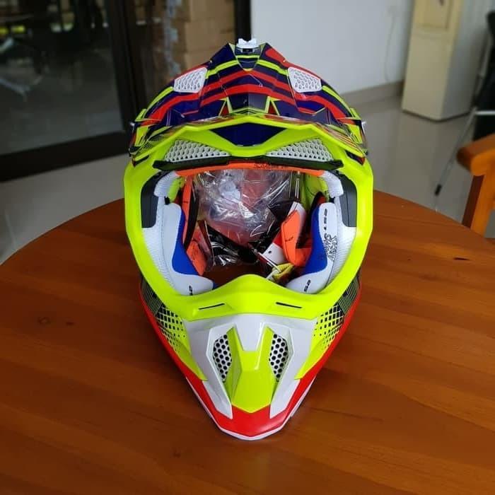 Helm Ls2 Mx470 Subverter Bomber Hi-Vis Yellow Blue Red