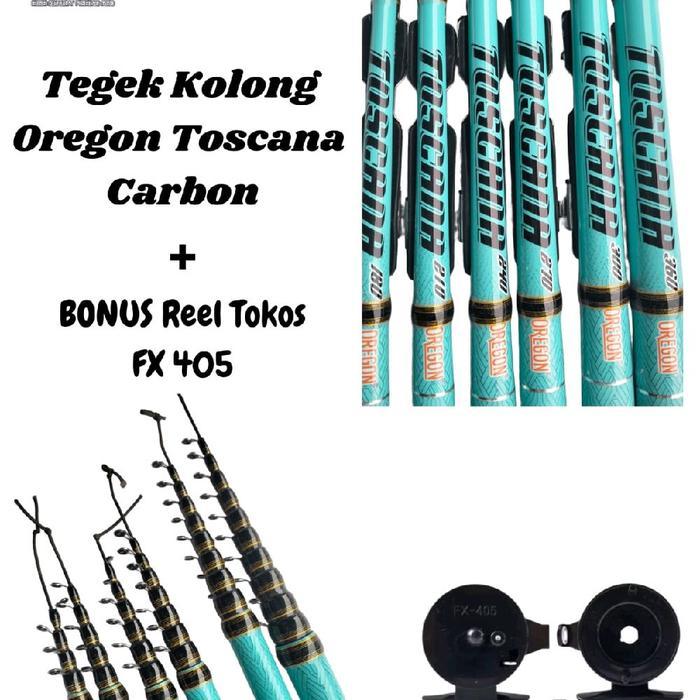 joran tegek carbon kolong oregon toscana tegek carbon waduk tegek kolong BONUS REEL TOKOS FX 405