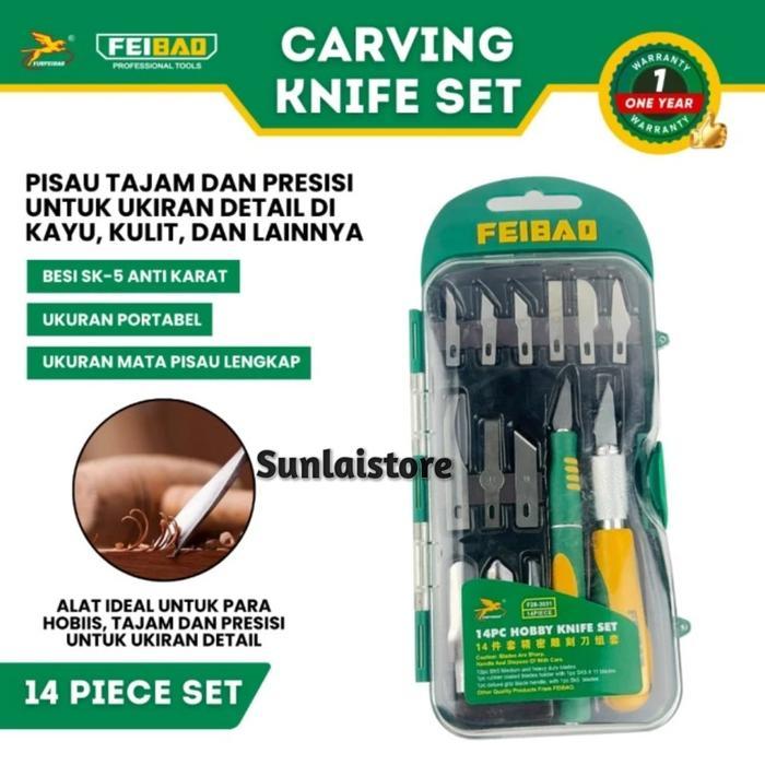 Hobby Knife Set 14 Pcs Feibao