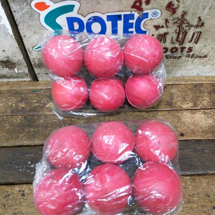 BOLA KASTI JADUL MERAH ATAU BOLA GEBOK PREMIUM PER BUNGKUS ISI 6 BUAH