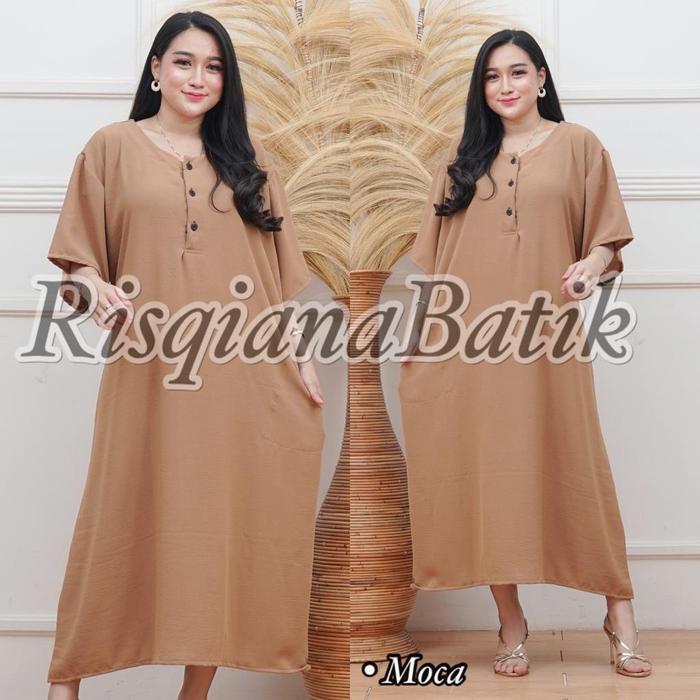 TERLARIS DASTER CRINGKLE SUPER JUMBO LD140 DASTER OVERSIZE KEKINIAN BAJU TIDUR WANITA JUMBO AIRFLOW