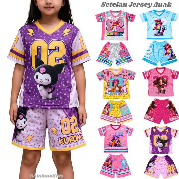Setelan Jersey Anak Rainbowkids Series Perempuan Bahan Dryfit Milano / Setelan Anak / Setelan Jersey