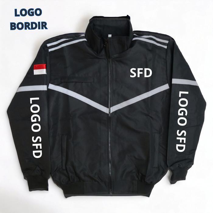 sar Jaket motor bomber sfd hitam - jaket motoran - jaket ojol - jaket motor hitam