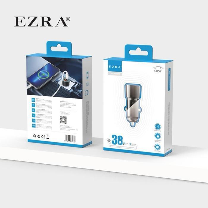 (COD) Izzy X Ezra CR57 Car Charger 38w Type-C Pd 20w +Usb Quick Charge 3.0 Led