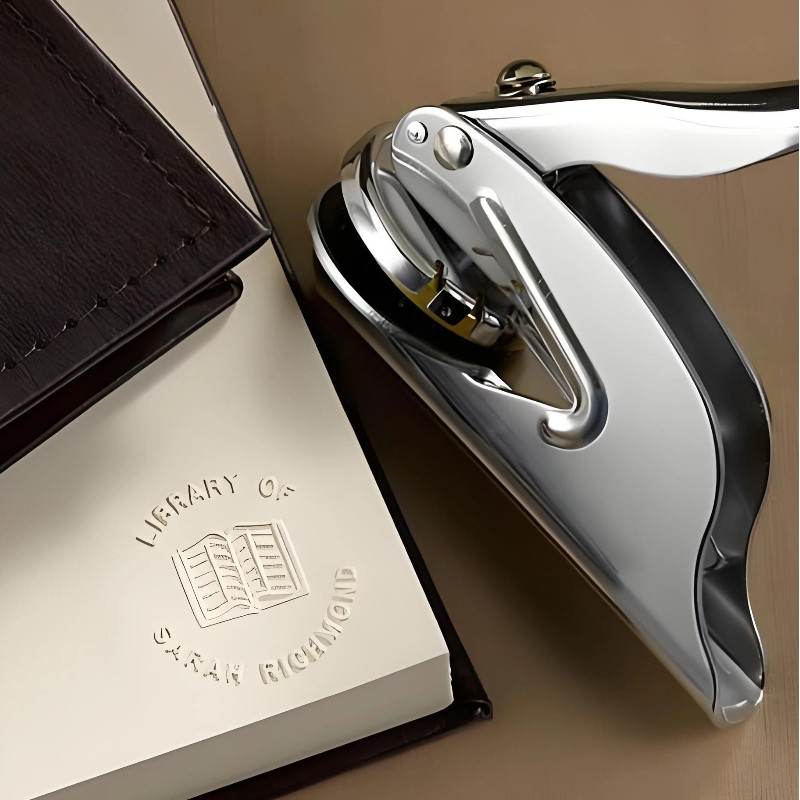 Embosser Stamp LOGO Customized Wedding Library Book Private Handheld Steel Seal Envelope Party