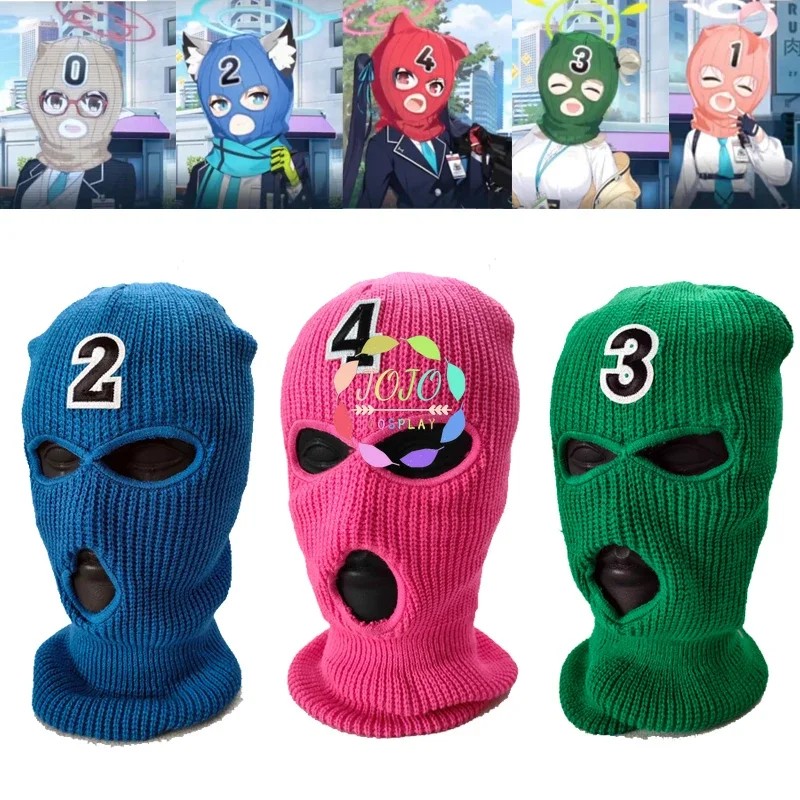 Game Blue Arch Cosplay Mask Toki Sunaookami Shiroko Actor'S Headgear Full Face Cover Headwear Knit