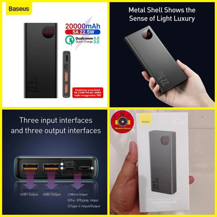 Power Bank Baseus 20000Mah Adaman Metal Digital Display 22.5W Fastchar