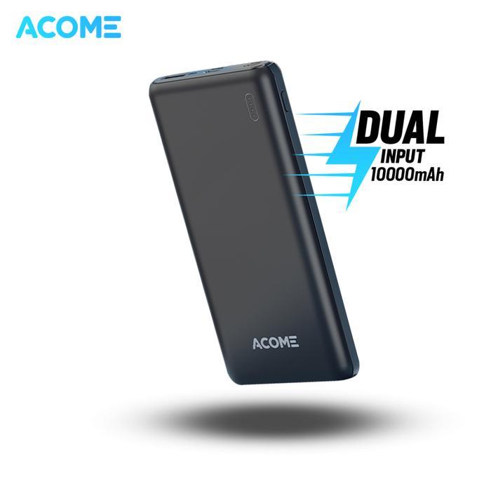 Acome Power Bank 10000Mah 2.1A Dual Input Port Micro& Type-C Ap108 Ori