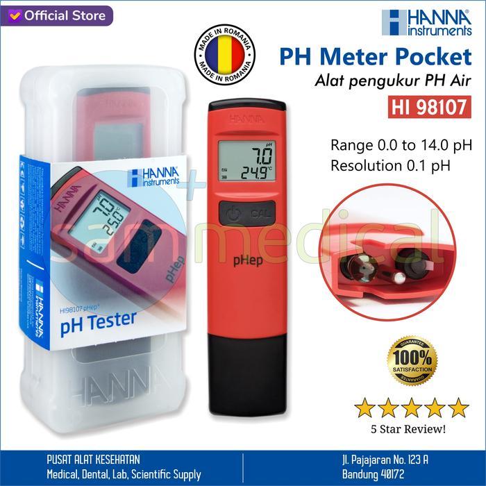 Hanna PH Meter pocket / Alat Cek PH Air HI 98107