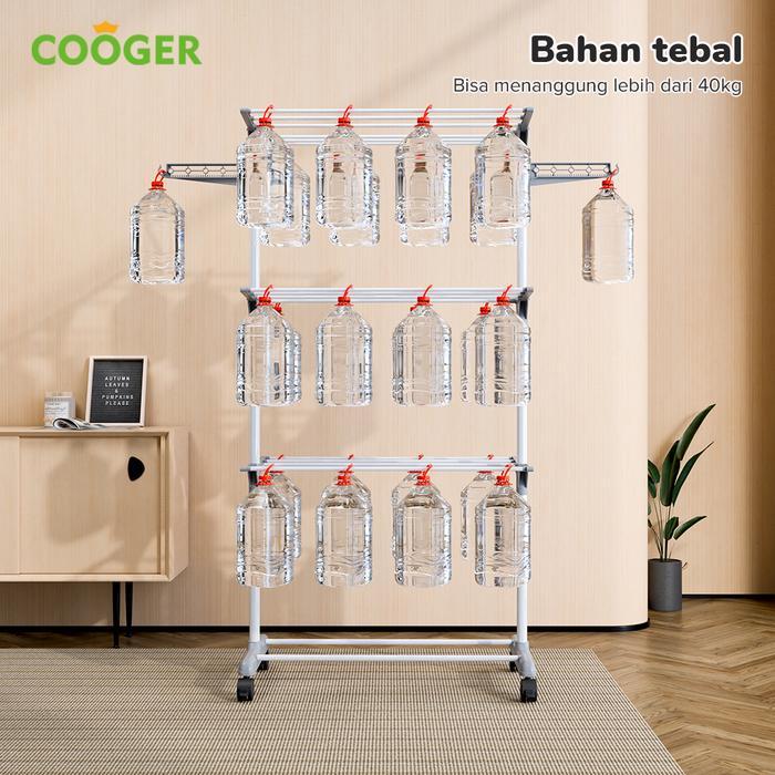 [Cod] Cooger Rak Jemuran Aluminium Untuk Handuk Baju 4 Susun Besi Pakaian Pipa Jemuran Besi Pakaian