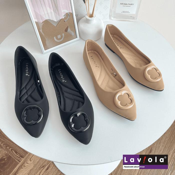 Berrybenka - 3910 LSH - Flat Shoes Wanita Black dan Camel