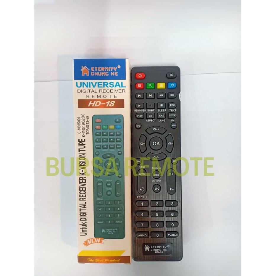 "New" Remot Remote digital receiver parabola MULTI KVISION HD-18 ecer grosir