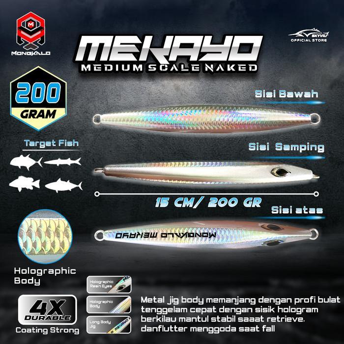 Metal Jig 200 Gram Mongjalo Mekayo Sisik Naked Umpan Pancing Laut 200G Lure Jiging 200Gram Metaljig