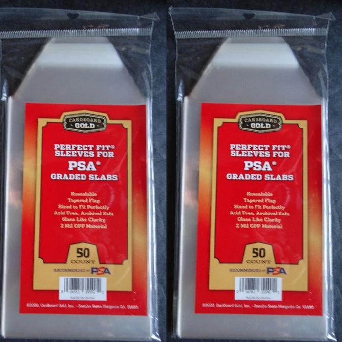 PSA Slab Sleeve , CBG Cardboard Gold Perfect Fit Card Sleeves PSA Graded Slabs with Logo, PLASTIK