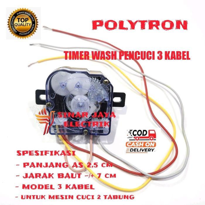 TIMER WASH MESIN CUCI POLYTRON 2 TABUNG 3 KABEL / TIMER MESIN CUCI POLYTRON
