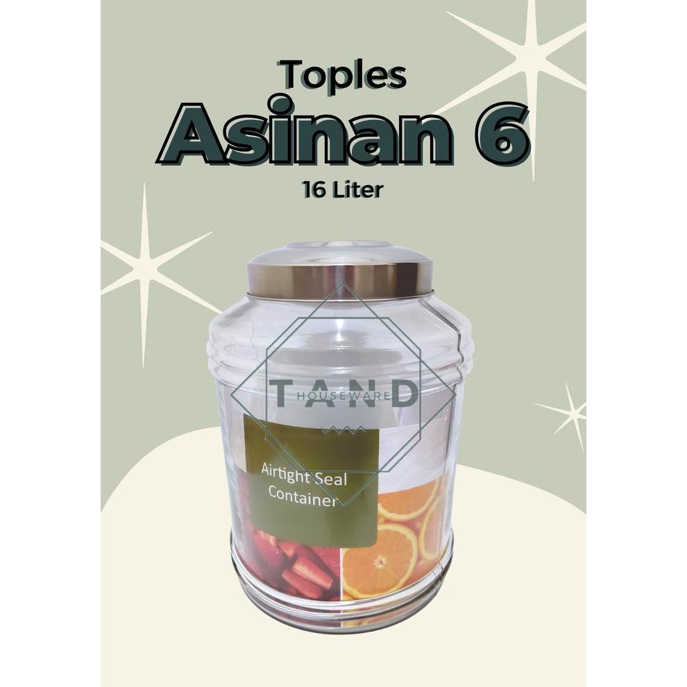 TOPLES KACA BESAR KEDAP UDARA DLX ASINAN 6 UKURAN 16 LITER GLASS JAR
