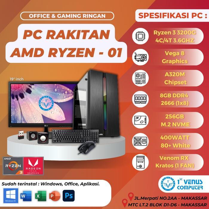 PC RAKITAN KOMPUTER AMD RYZEN 01 (OFFICE & GAMING RINGAN)
