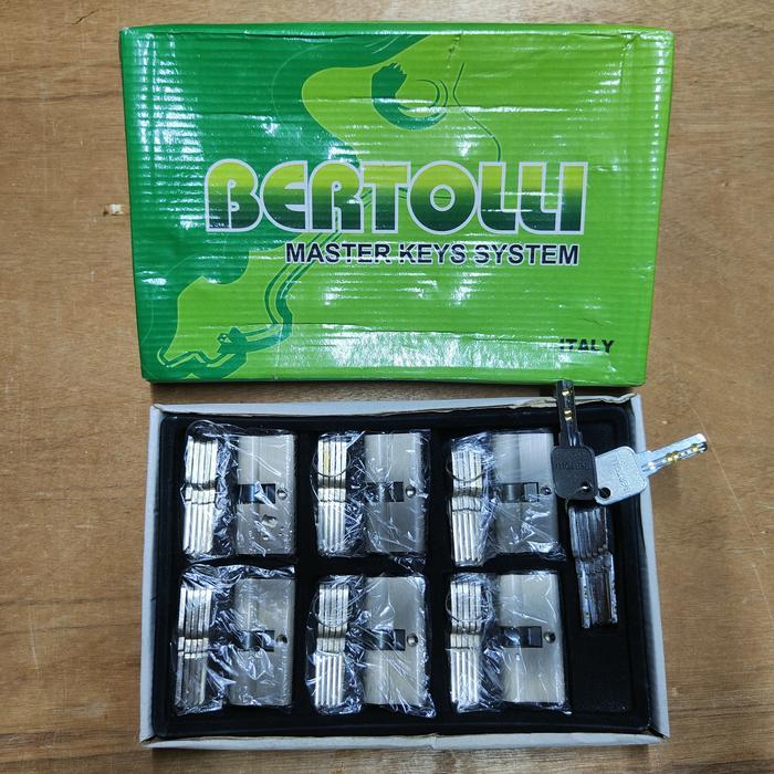 JMJ - Silinder Kunci Pintu Besar Master Key Bertolli 6 Pcs / Silinder Kuningan MasterKey 60mm