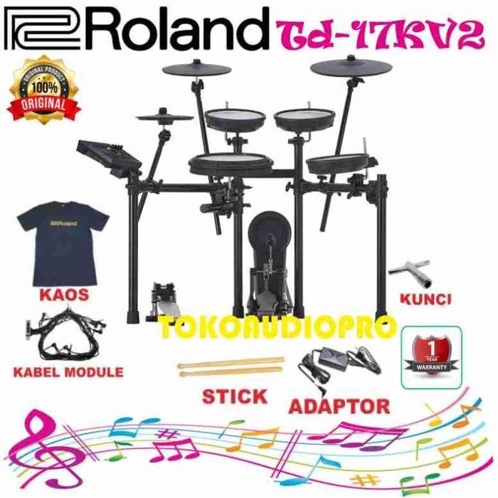 Drum Roland Td17Kv2 V-Drums Electronic Drum Elektrik Set Td-17Kv2 Co