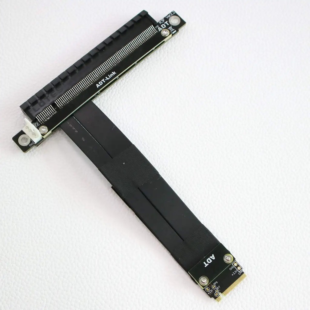 R43 M.2 Ngff Nvme Key M To Pci-E 3.0 X16 Angled Extension Adapter Jumper For Stx Mainboard Graphics