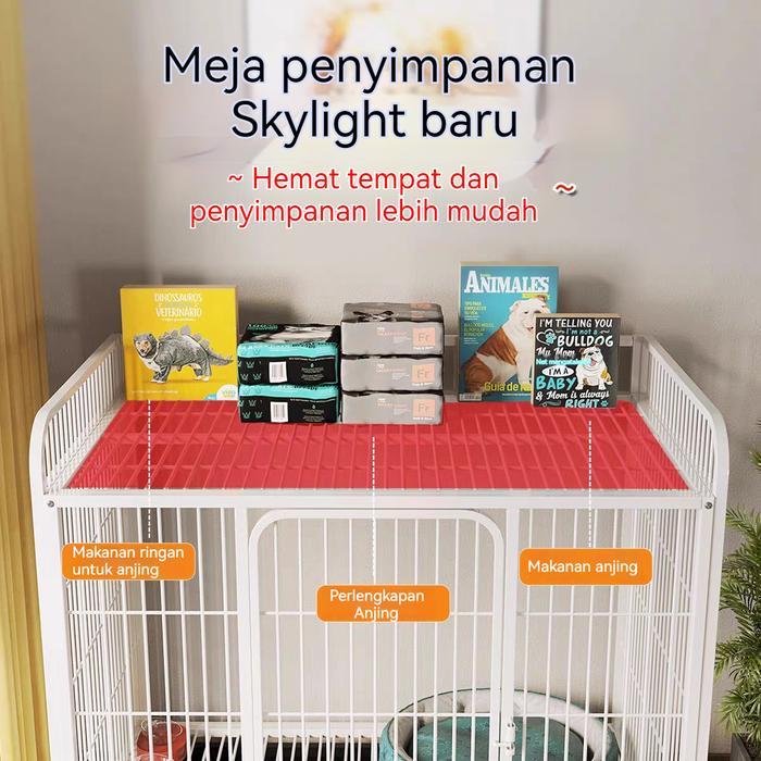 Kandang Hewan Peliharaan Stainless Steel Kandang Anjing Kandang Berongga Ekstra Tebal
