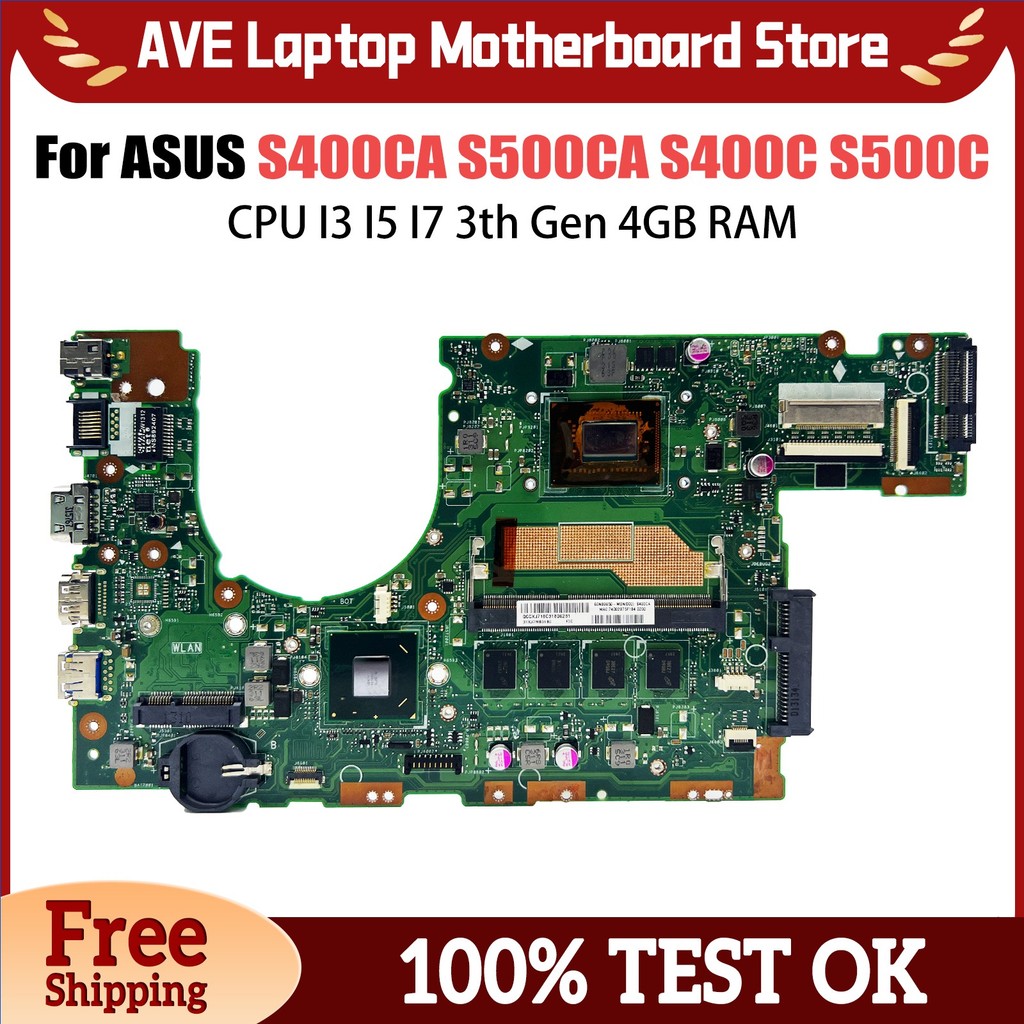 S400Ca Notebook Mainboard For Asus S500Ca S400C S500C S400 S500 Laptop Motherboard With Cpu I3 I5 I7
