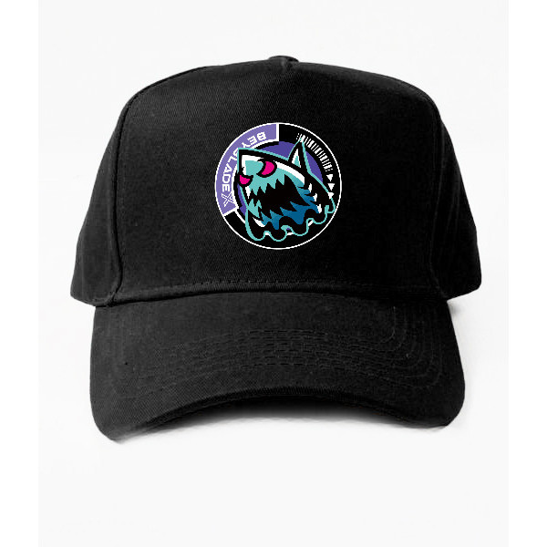 Topi Baseball Anime Beyblade X Gear Chip logo Shark Edge