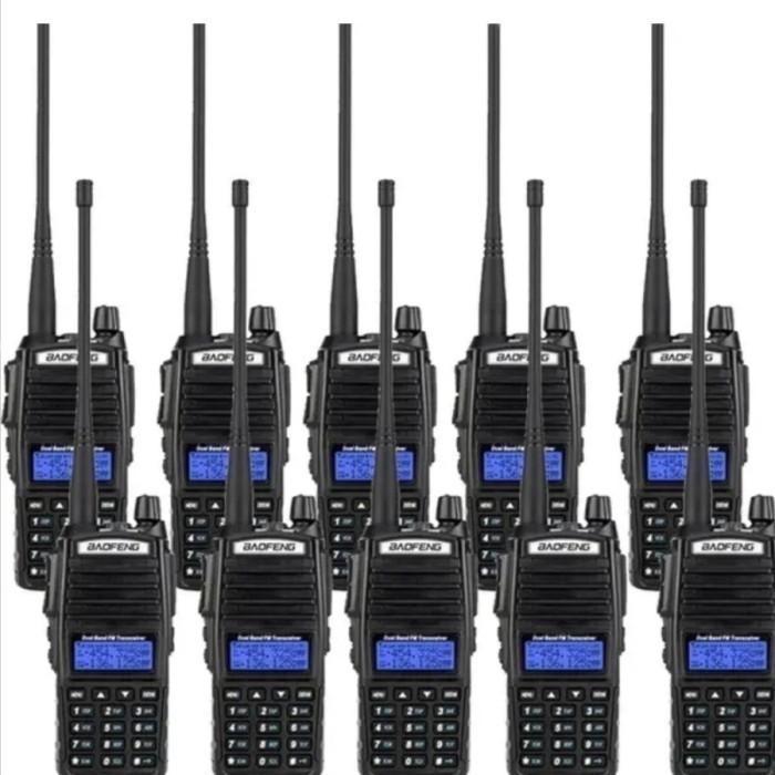 Paket 10 Unit HT Baofeng BF-UV82 Pro 8 Watt Original Walkie Talkie Jarak Jauh