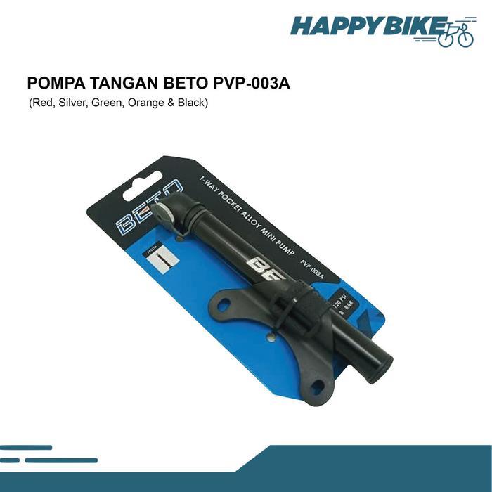 BETO Pompa Ban Sepeda Lipat Road Bike MTB PVP-003A 120psi Pompa Tangan Mini