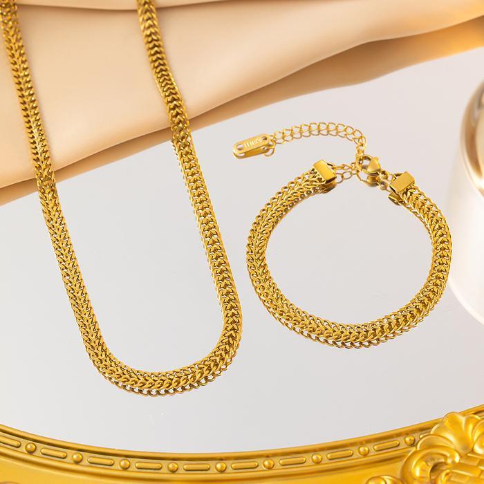 1 Set Perhiasan Gelang dan Kalung Lipan Choker Leher Untuk Wanita
