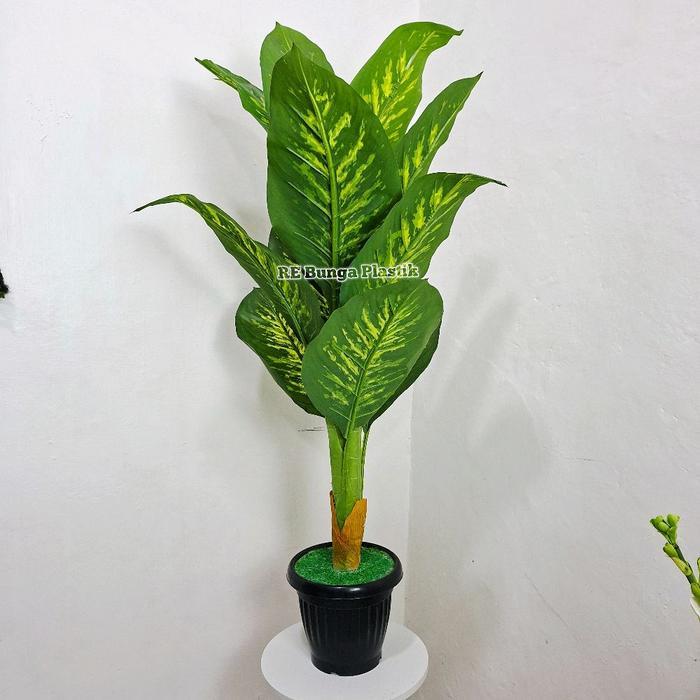 Pohon Daun Tumpah Beras/Sri Rejeki/Talas Bunga Hias Plastik Dekorasi Artificial