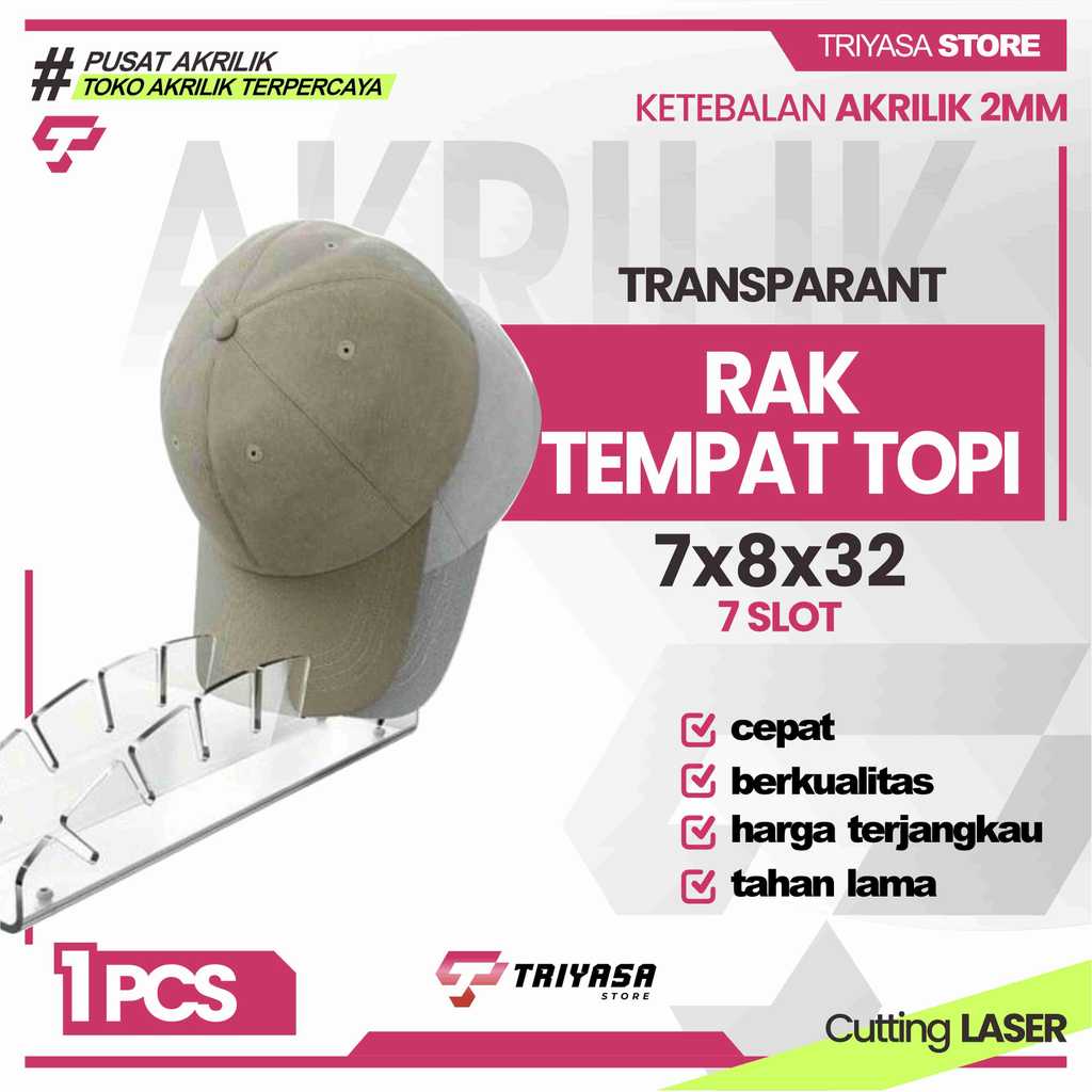 RAK TOPI AKRILIK / RAK DISPLAY TOPI/ RAK SUSUN TOPI